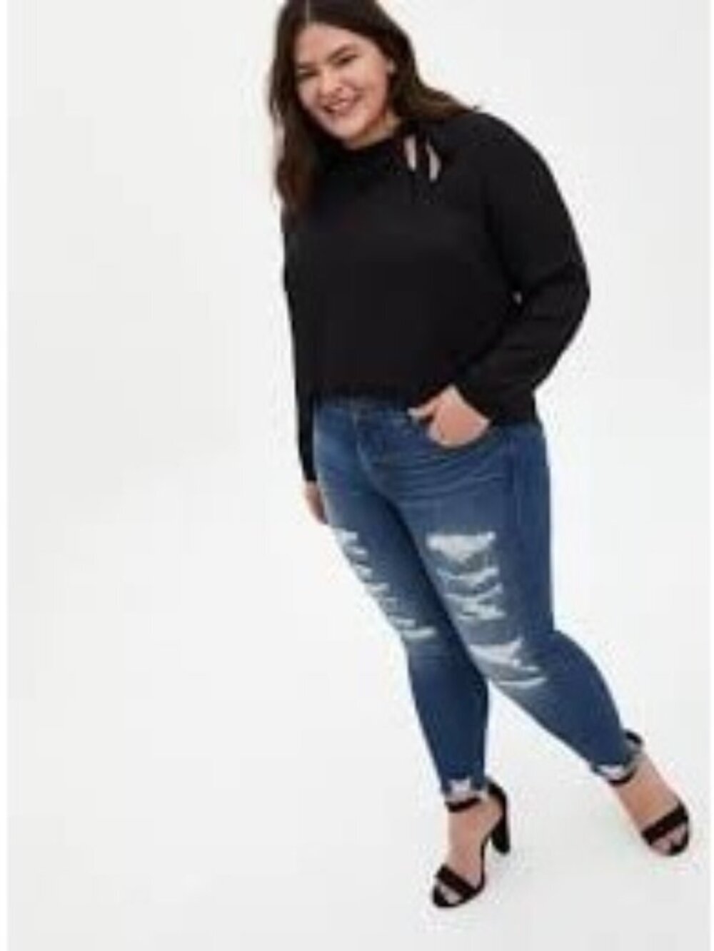 Torrid Georgette Bow Tie Blouse Long Sleeve Polyester Size 5X Plus Size 28